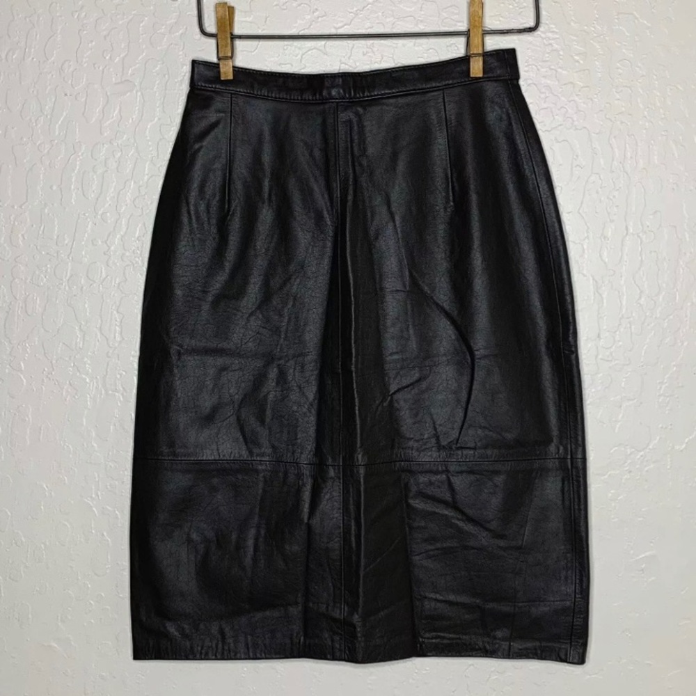 Vintage LEATHERCRAFT PROCESS High Waist Leather Pencil Skirt